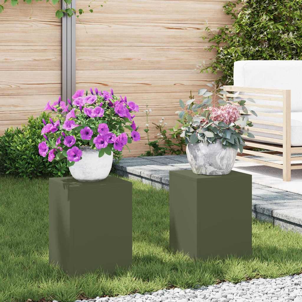 Taimede alus 2 tk Oliiviroheline 24 x 24 x 35 cm