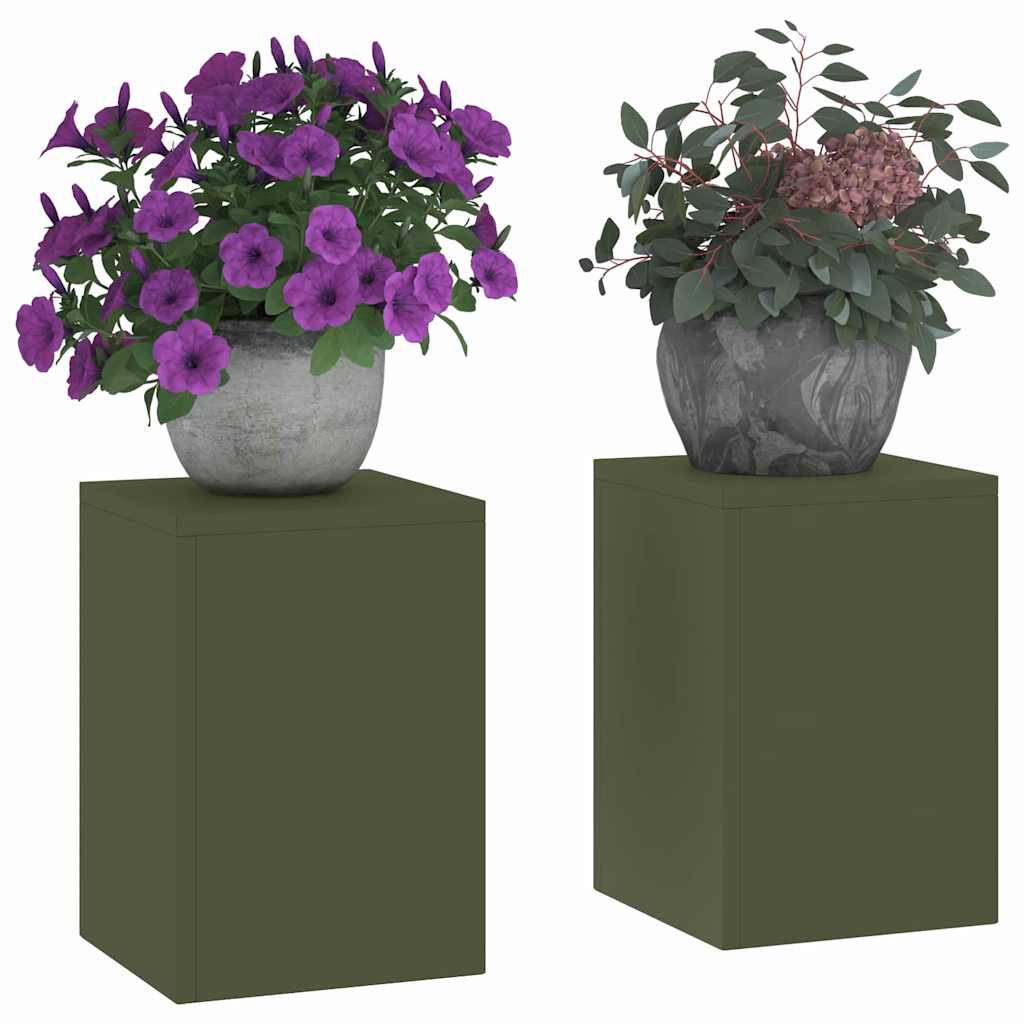 Taimede alus 2 tk Oliiviroheline 24 x 24 x 35 cm