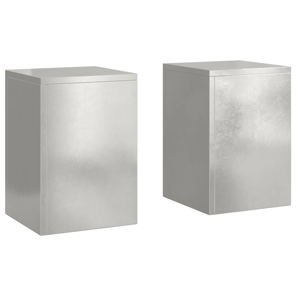Taimede alus 2 tk Hõbedane 24 x 24 x 35 cm Roostevaba teras