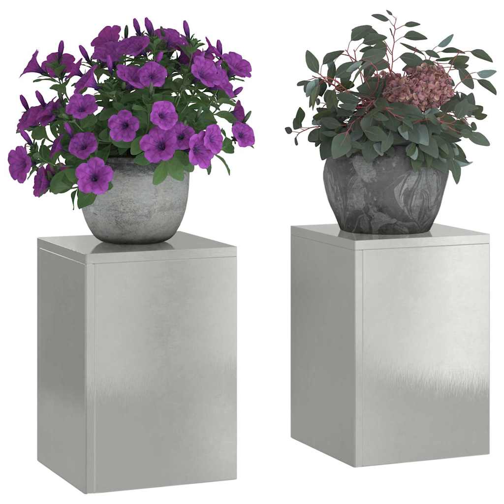 Taimede alus 2 tk Hõbedane 24 x 24 x 35 cm Roostevaba teras