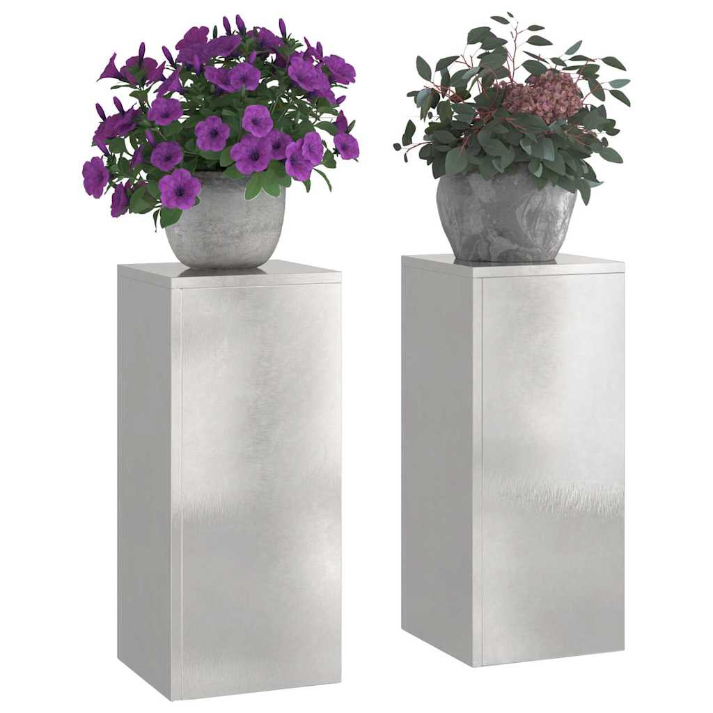 Taimede alus 2 tk Hõbedane 24 x 24 x 55 cm Roostevaba teras
