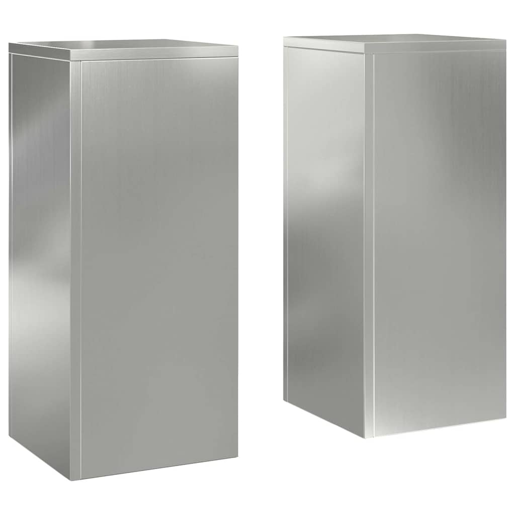 Taimede alus 2 tk Hõbedane 24 x 24 x 55 cm Tsingitud teras