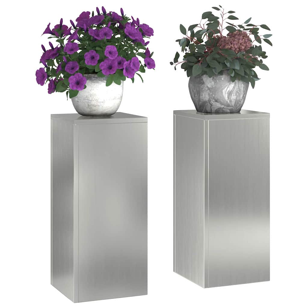 Taimede alus 2 tk Hõbedane 24 x 24 x 55 cm Tsingitud teras