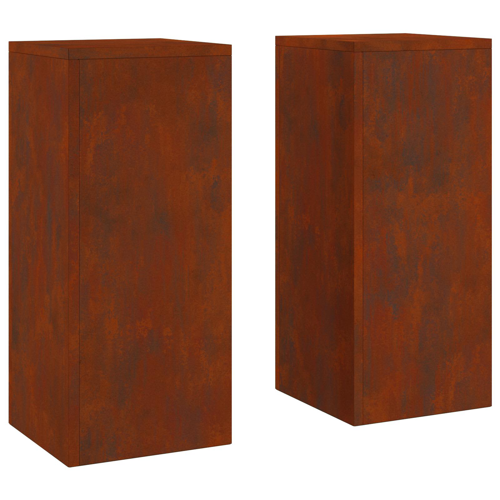 Taimede alus 2 tk Rooste 24 x 24 x 55 cm Ilmastikukindel teras