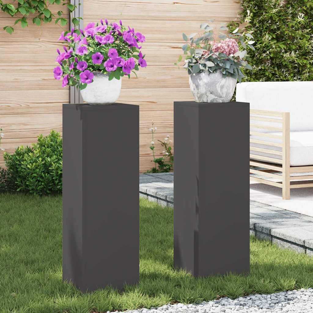 Taimede alus 2 tk Must 24 x 24 x 75 cm Külmvalmistatud teras