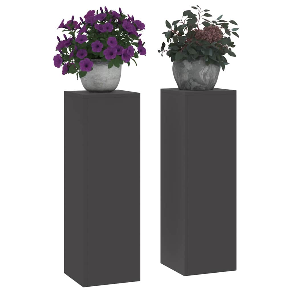 Taimede alus 2 tk Must 24 x 24 x 75 cm Külmvalmistatud teras