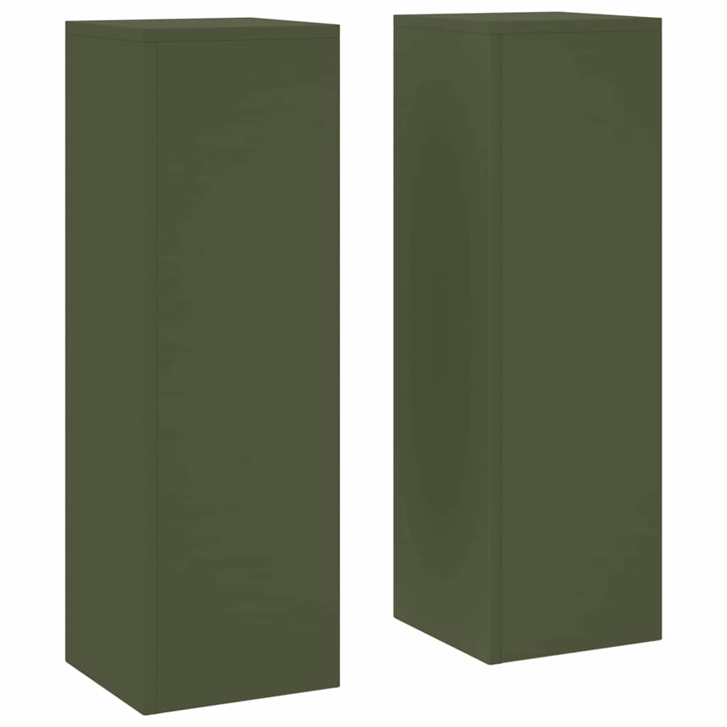 Taimede alus 2 tk Oliiviroheline 24 x 24 x 75 cm