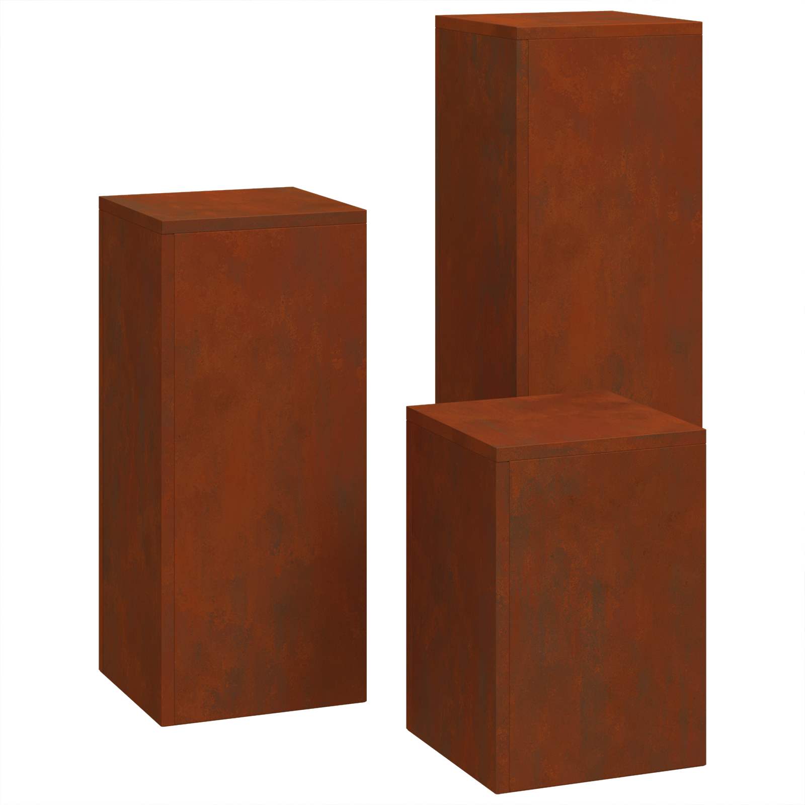 Taimede alus 3 tk Rooste 24 x 24 x 75 cm Ilmastikukindel teras