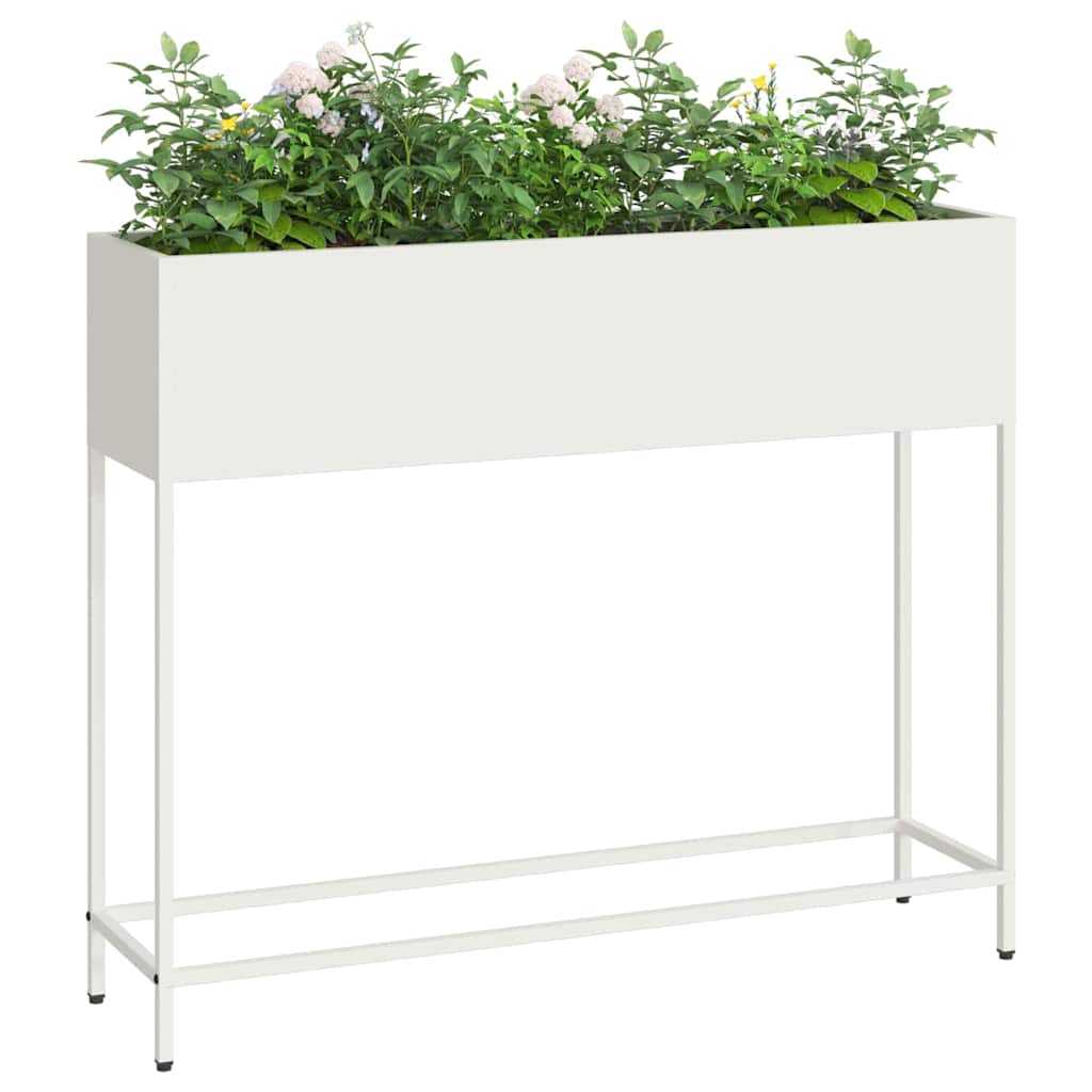 Tõstetud aiataimelava Valge 100 x 26 x 82 cm Teras