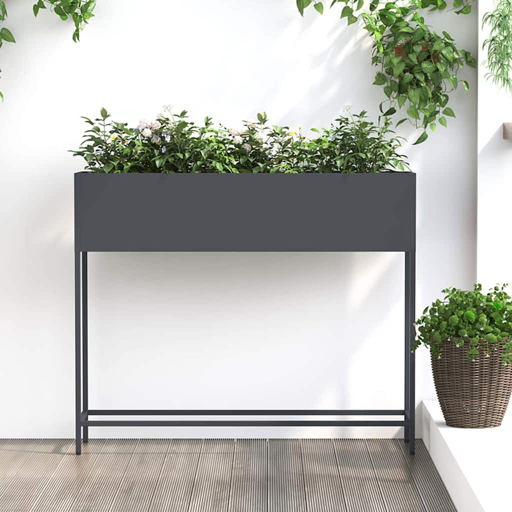 Tõstetud aiataimelava Antratsiit 100 x 26 x 82 cm Teras