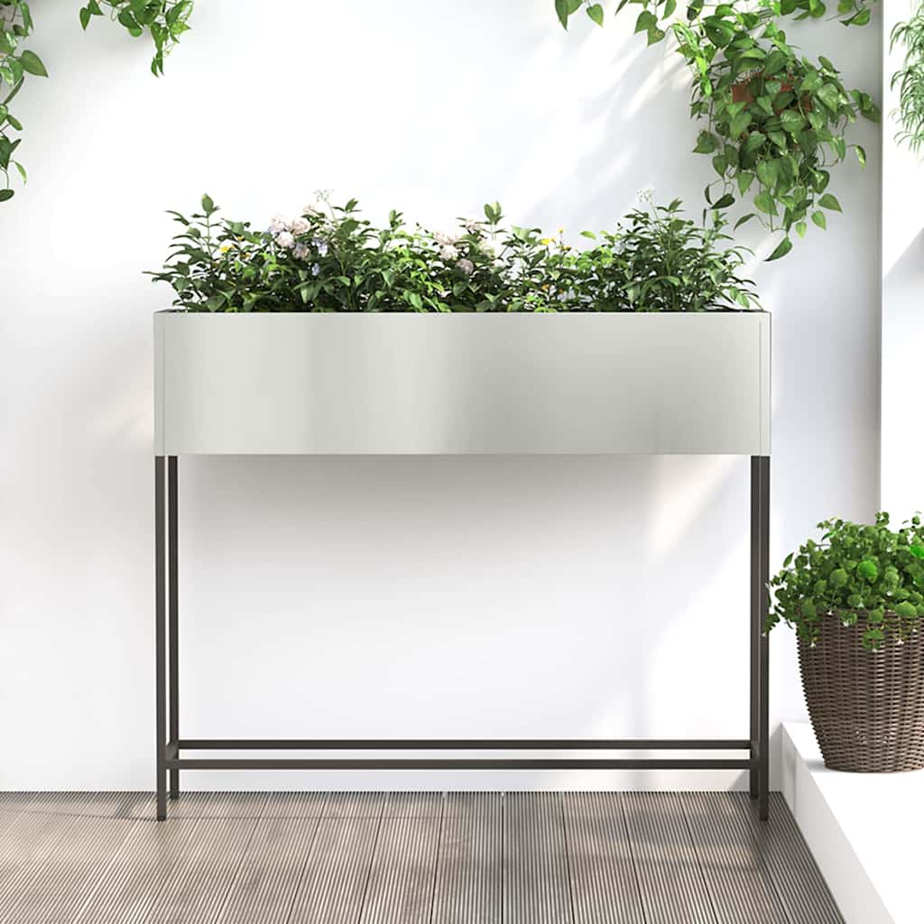 Tõstetud aiataimelava Hõbedane 100 x 26 x 82 cm Tsinkteras