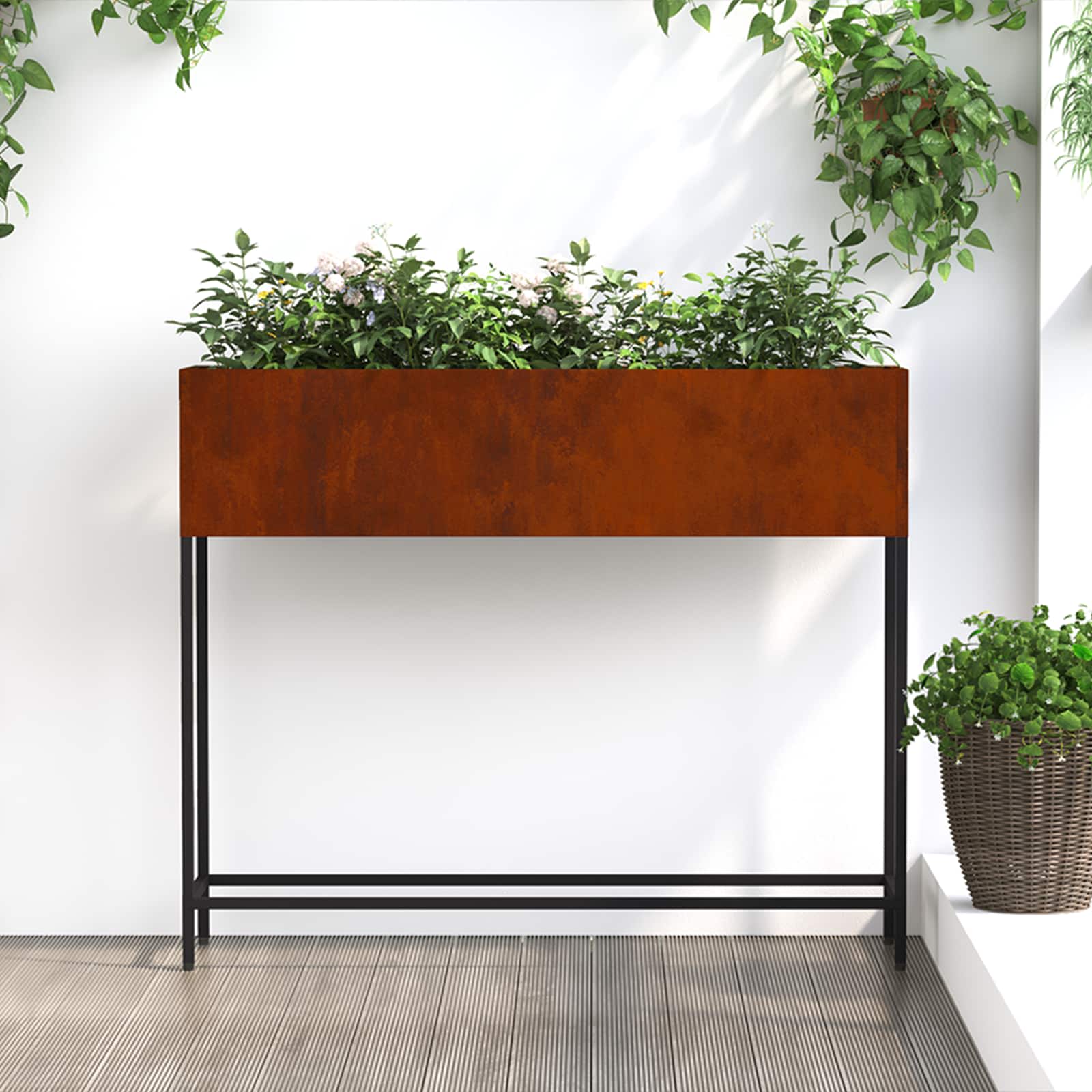 Tõstetud aiataimelava Rooste 100 x 26 x 82 cm terase tüüp