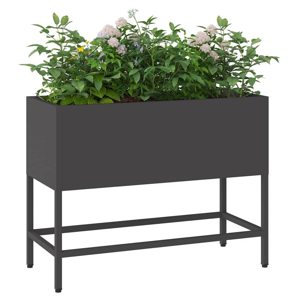 Tõstetud aiataimelava Must 60 x 26 x 45 cm Teras