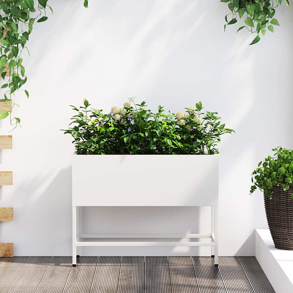 Tõstetud aiataimelava Valge 60 x 26 x 48 cm Teras