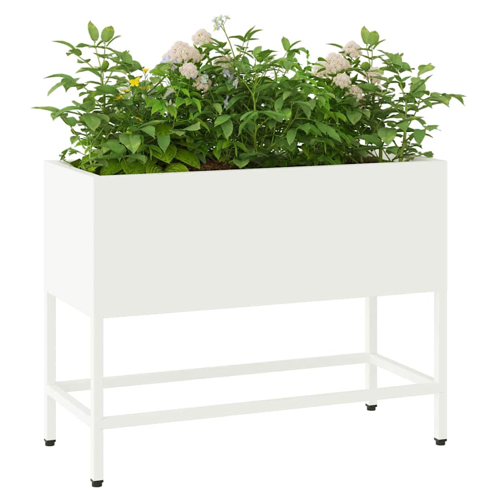 Tõstetud aiataimelava Valge 60 x 26 x 48 cm Teras
