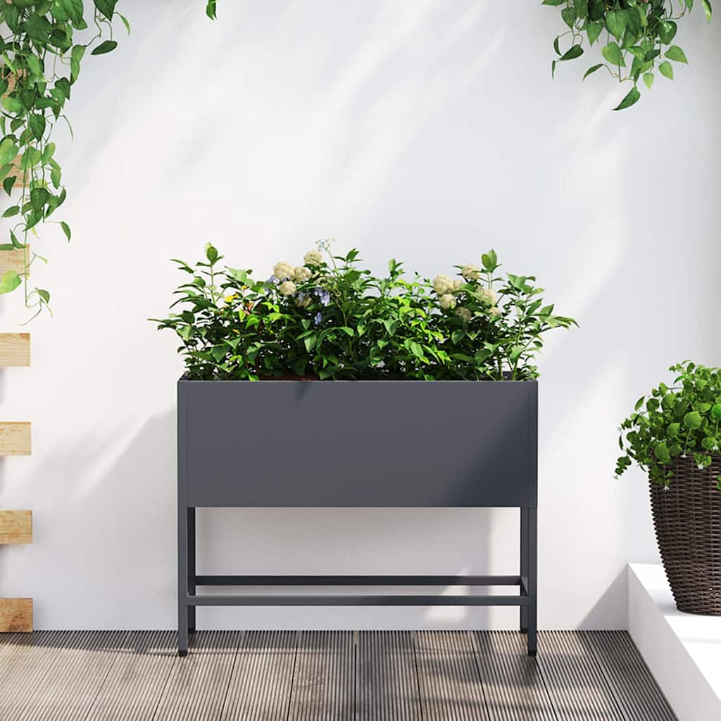 Tõstetud aiataimelava Antratsiit 60 x 26 x 45 cm Teras