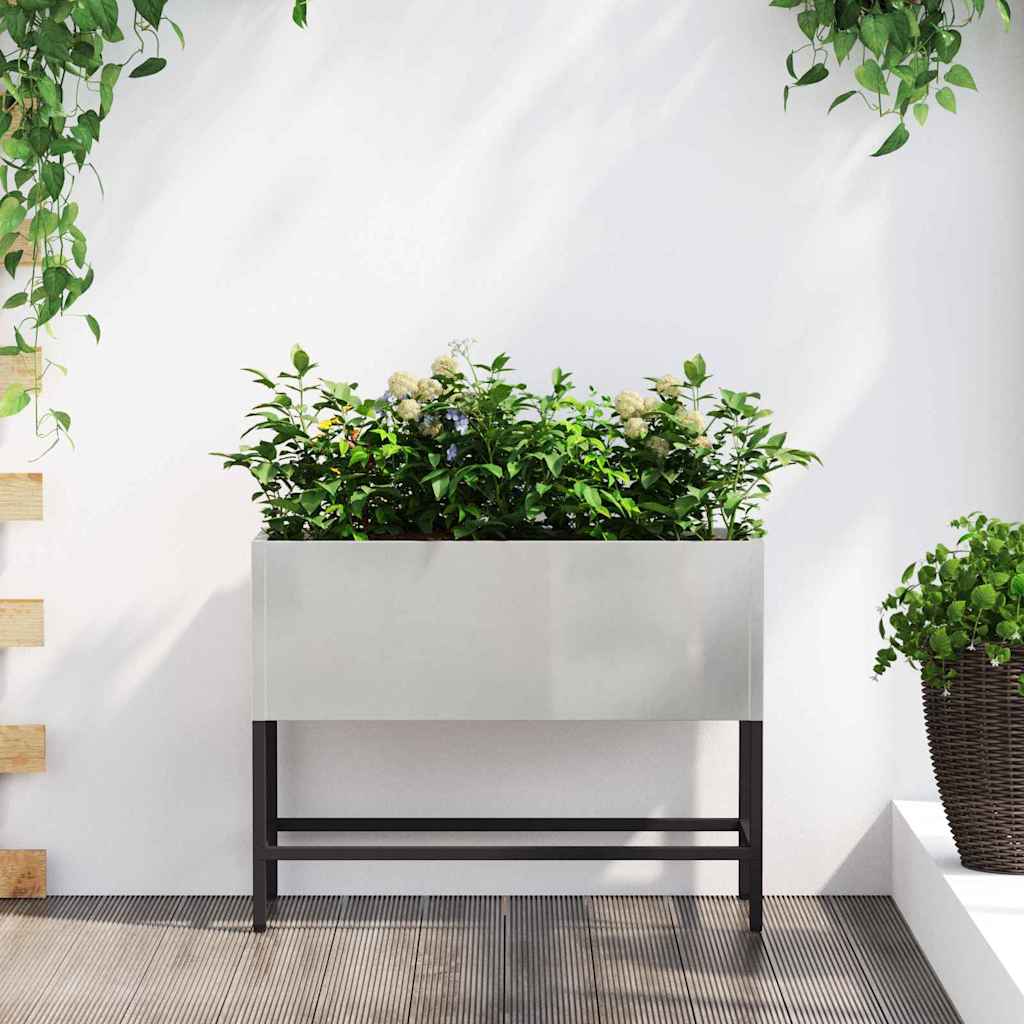 Tõstetud aiataimelava Hõbedane 60 x 26 x 45 cm Roostevaba teras