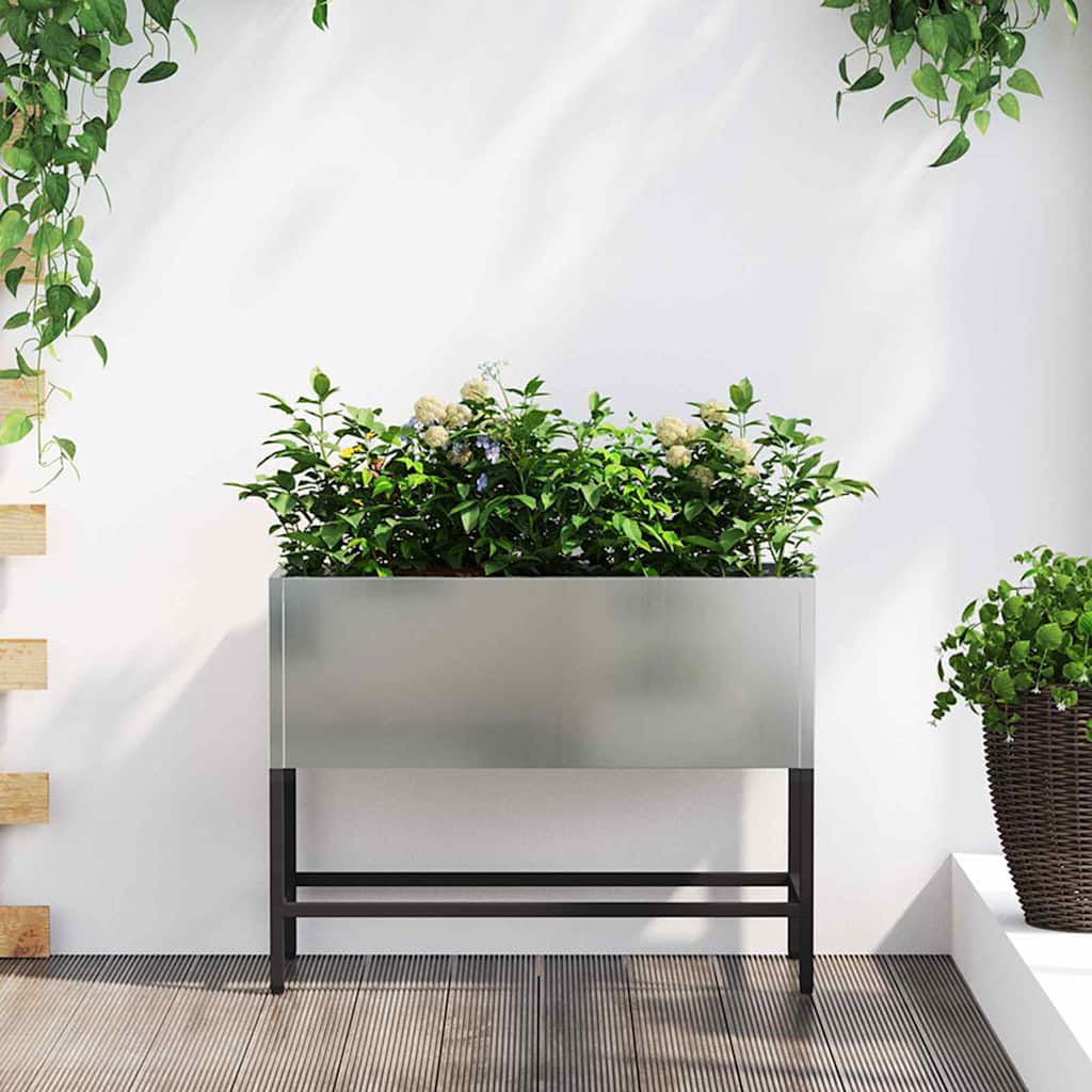 Tõstetud aiataimelava Hõbedane 60 x 26 x 45 cm Tsinkteras