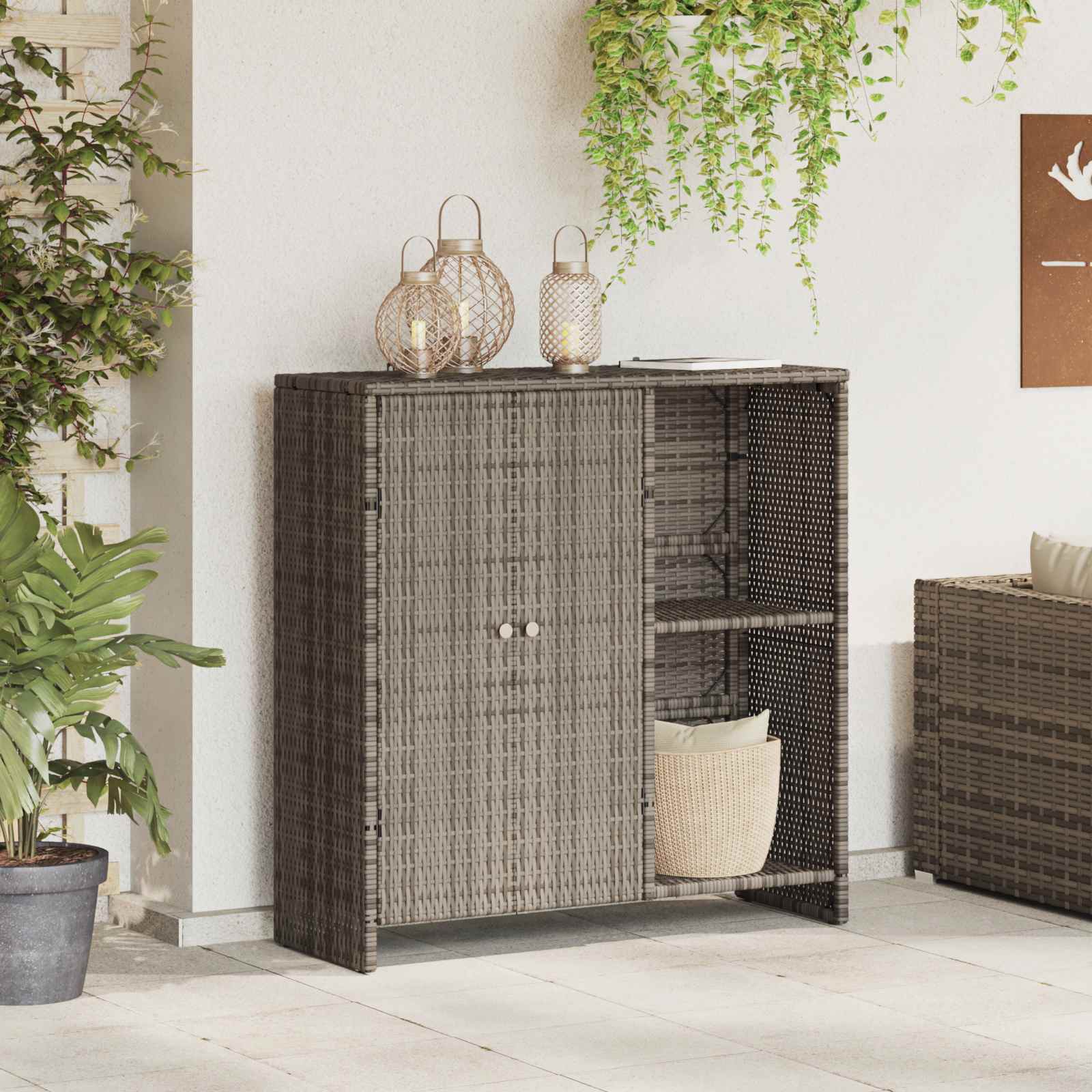Hoiukapp riiuliga ladustamisega Hall 100 x 36 x 102 cm Rotang