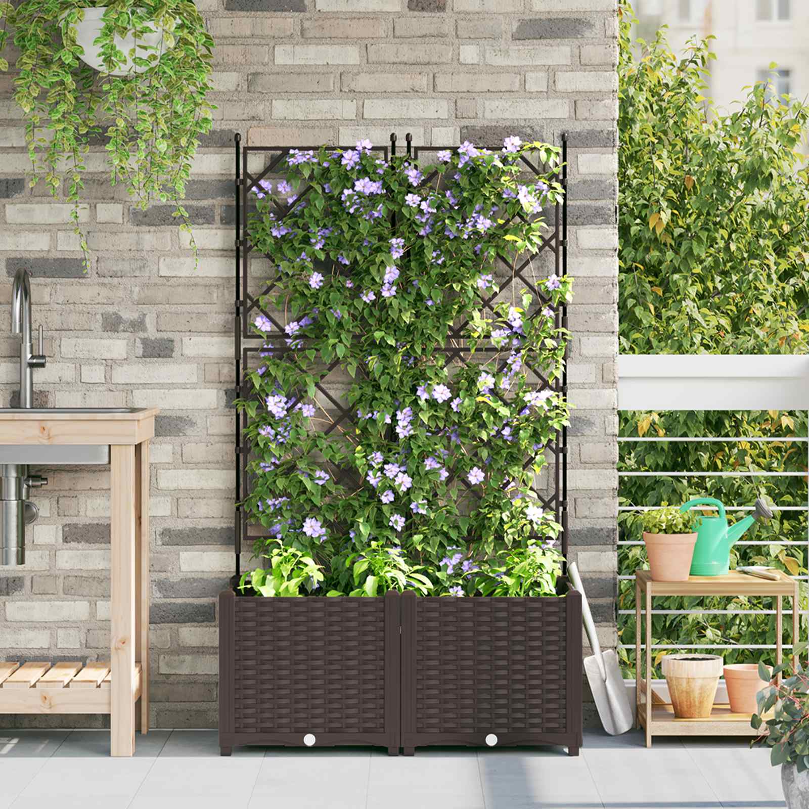 Aia istutuspot 2 tk Pruun 80 x 40 x 143 cm PP