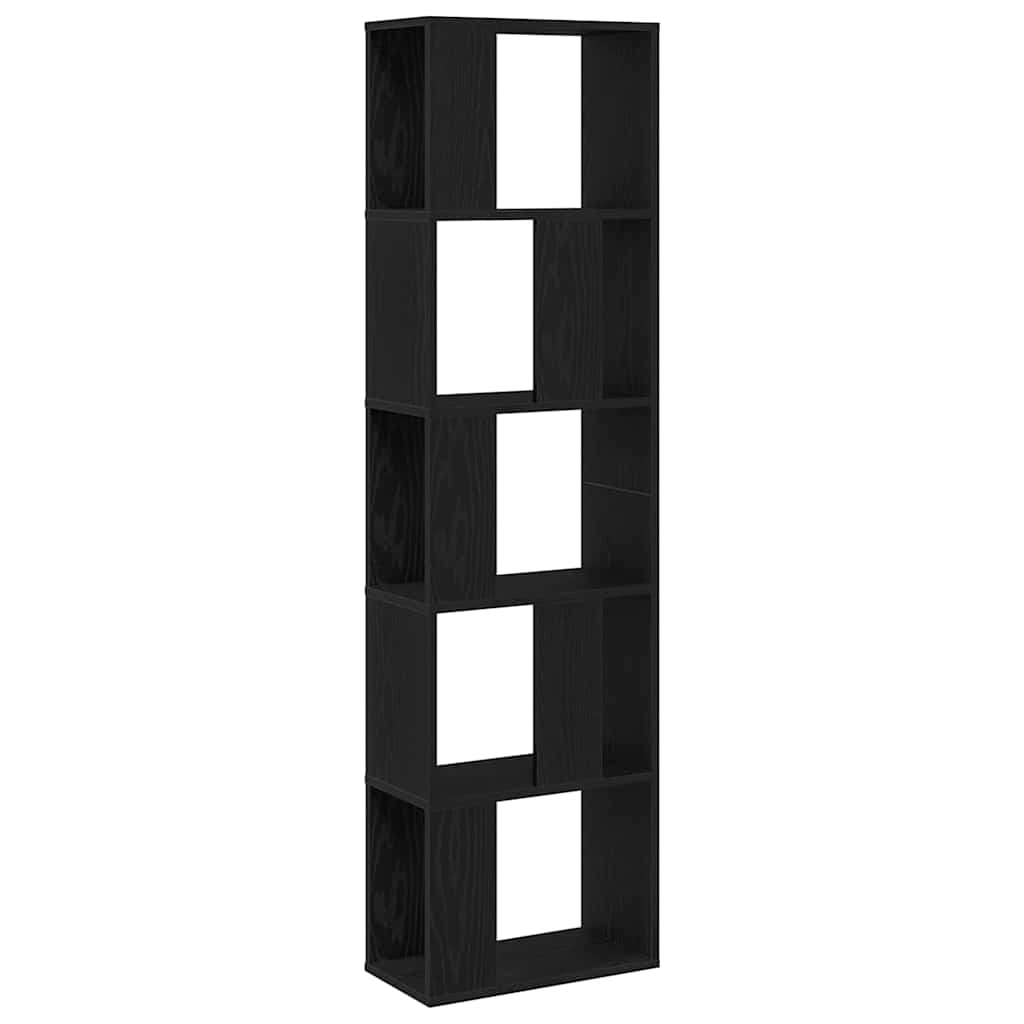 Raamatukapp 5.0 tasandit 45 x 23,5 x 162,5 cm Must tamm