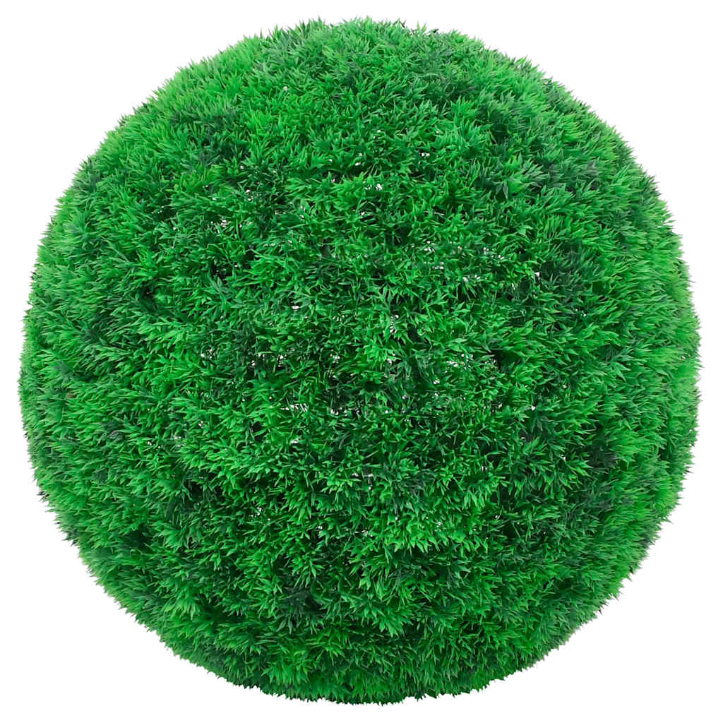 Kunstpukspuidust pallid LED tuledega 2 tk Roheline 52 cm