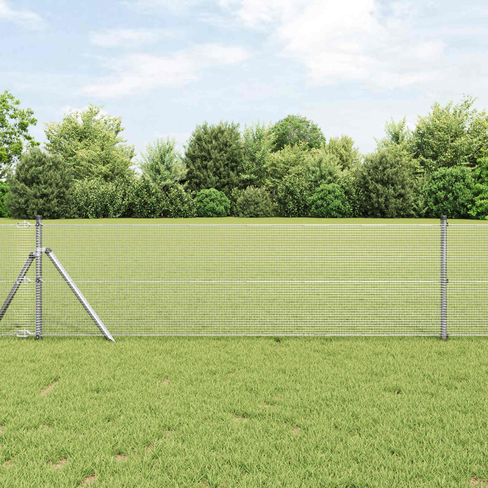 Keevitatud Traadi Aed 2500 x 80 cm Hõbedane