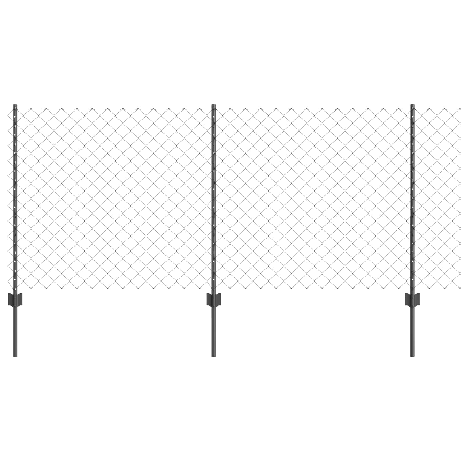 Aedade kettingfence koos postiga 10 x 1 m PVC-kaetud teras Hall