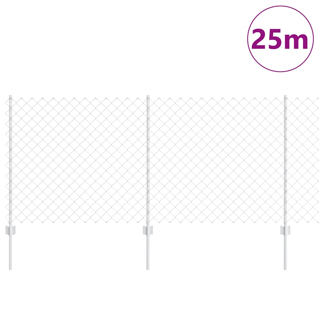 Aedade kettingfence koos postiga 25 x 1 m Tsingitud teras Võrk