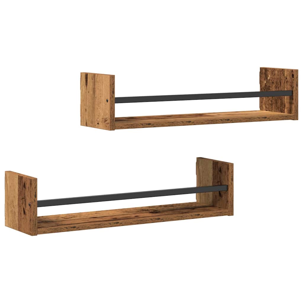 Seinariiul 2 tk Vana puit 60 x 16 x 14 cm