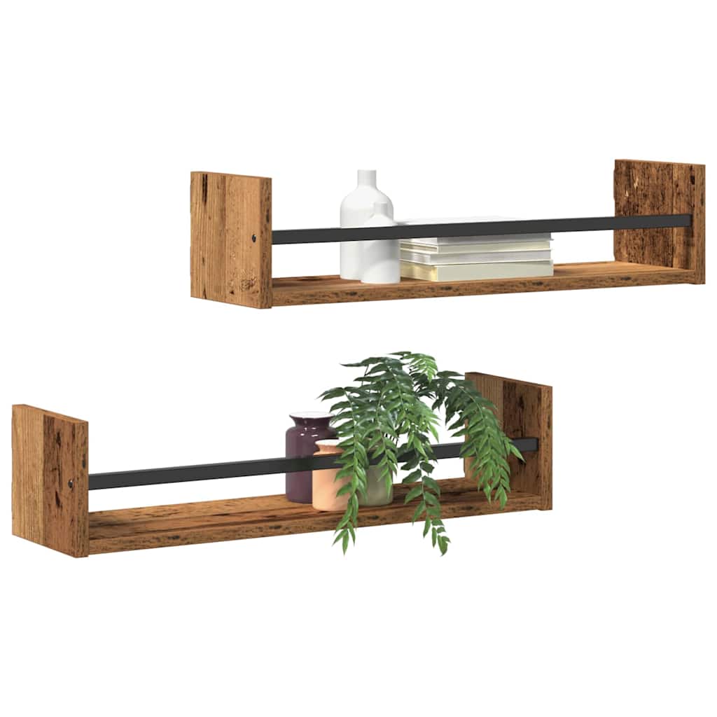 Seinariiul 2 tk Vana puit 60 x 16 x 14 cm