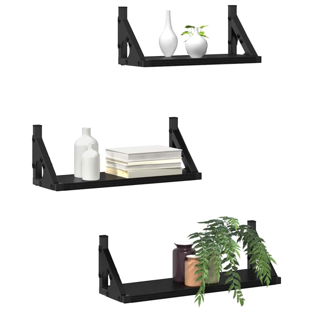 Seinariiul 3 tk Must tamm 37 x 12 x 13 cm