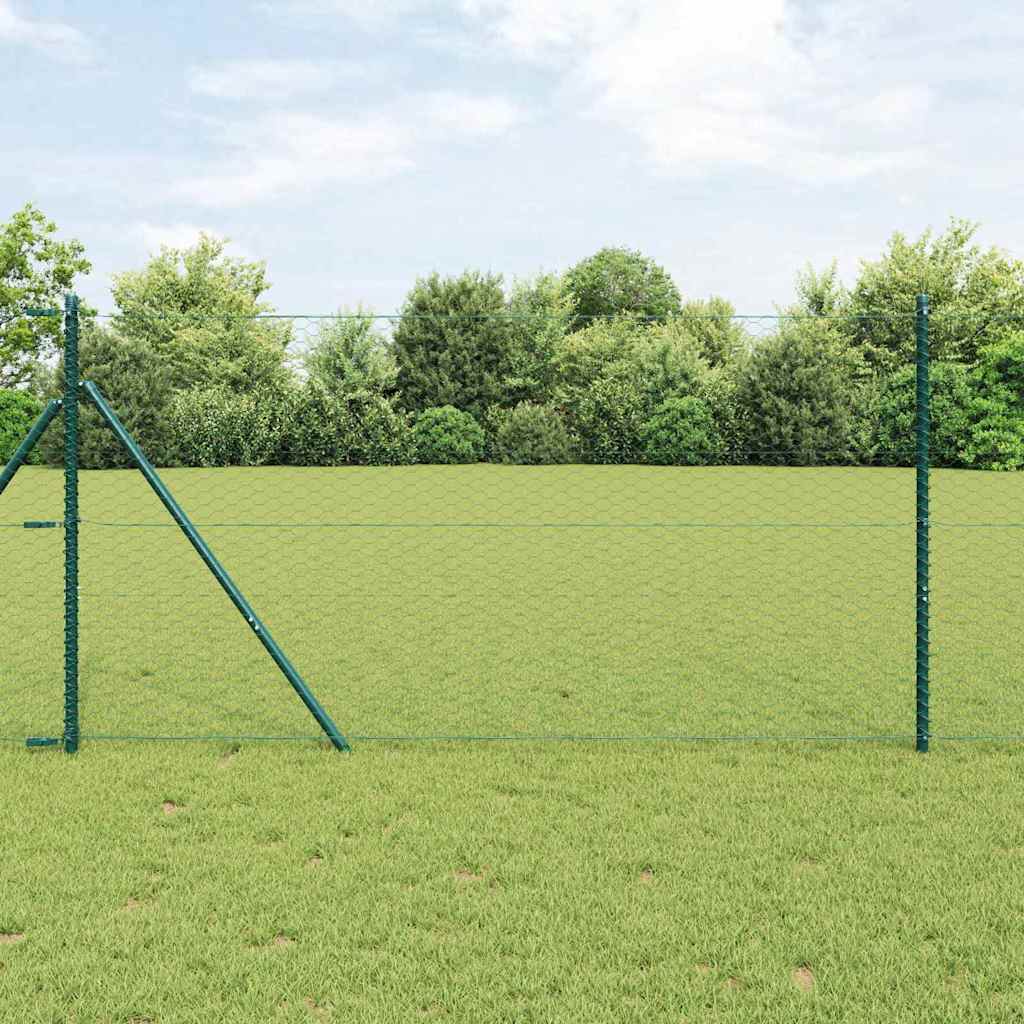 Heksagonaalne tara 1,4 x 25 m PVC Roheline