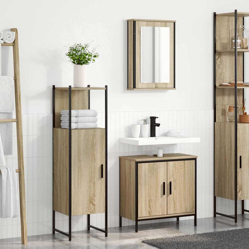 Vannitoa mööbleset 3 tk Pruun 60 x 30 x 60 cm Tehispuit
