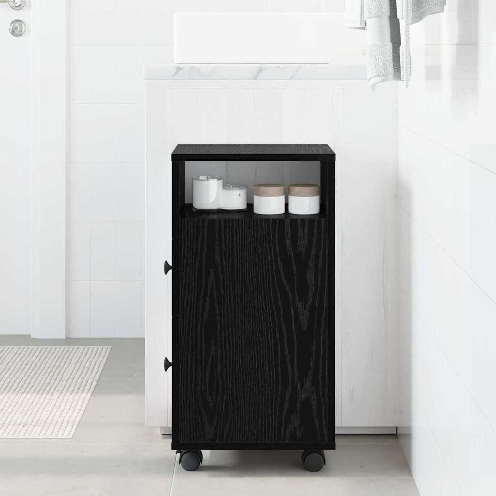 Vannitoa mööbleset 33 x 23 x 65 cm Tehispuit Must tamm