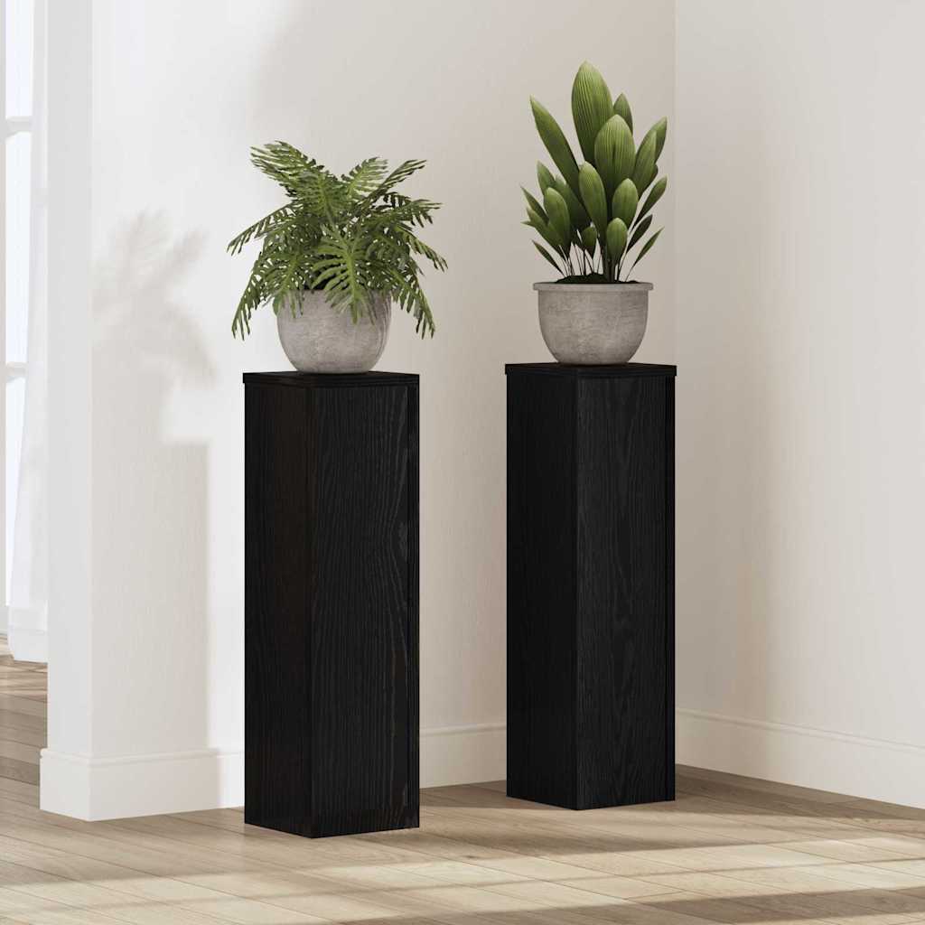 Taimede alus 2 tk Must tamm 17 x 17 x 60 cm Tehispuit
