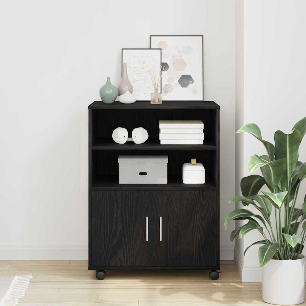 Kapp Must tamm 60 x 48 x 74.5 cm Ratastega