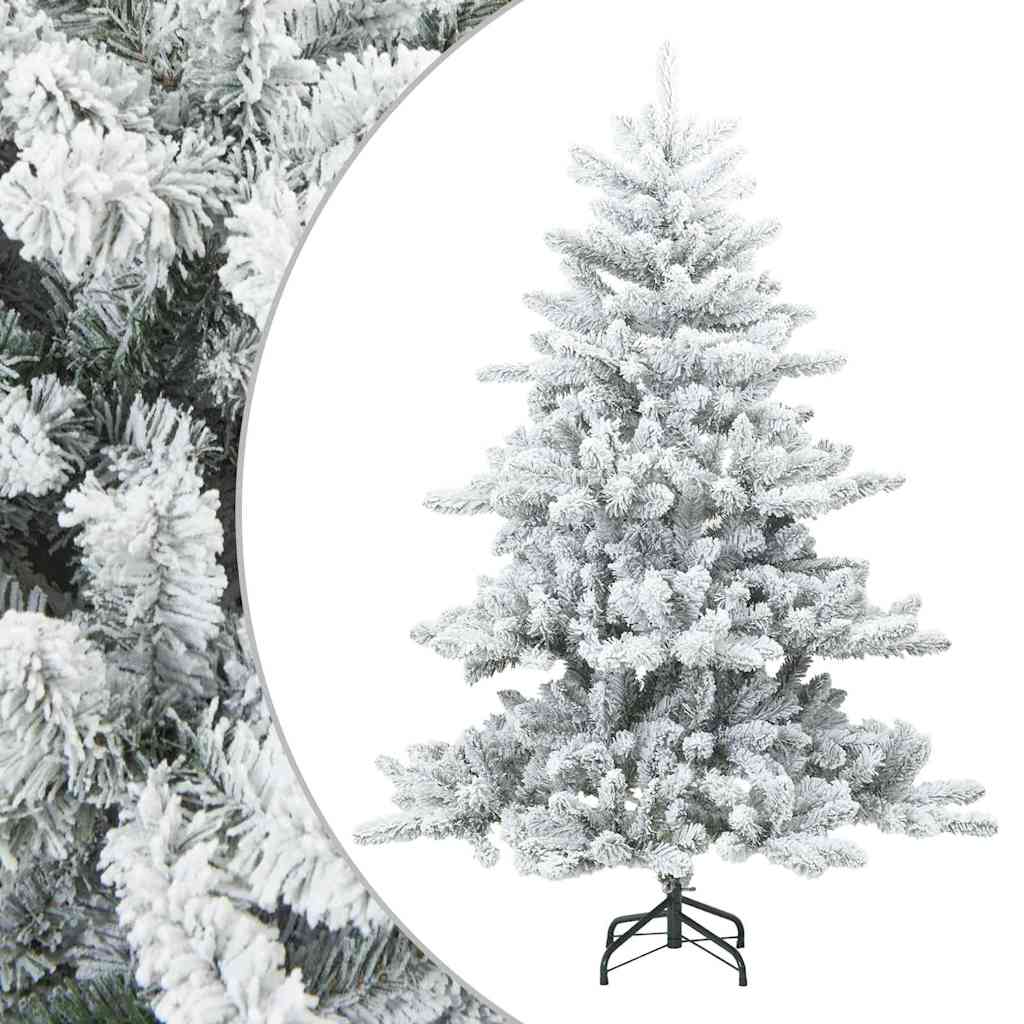 Kunstlik hingedega jõulupuu lume kaetud Valge 150 cm PVC, teras