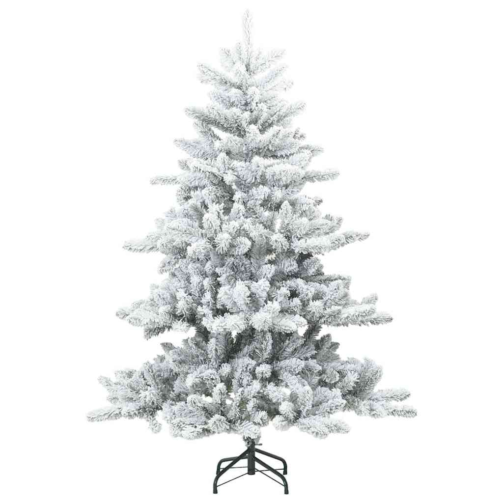 Kunstlik hingedega jõulupuu lume kaetud Valge 150 cm PVC, teras