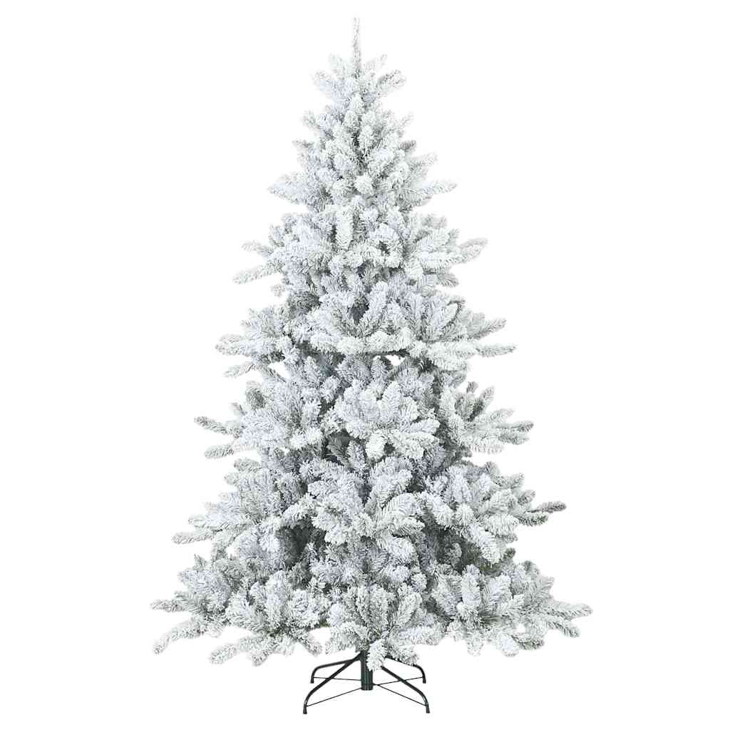 Kunstlik hingedega jõulupuu lume kaetud Valge 210 cm PVC, teras