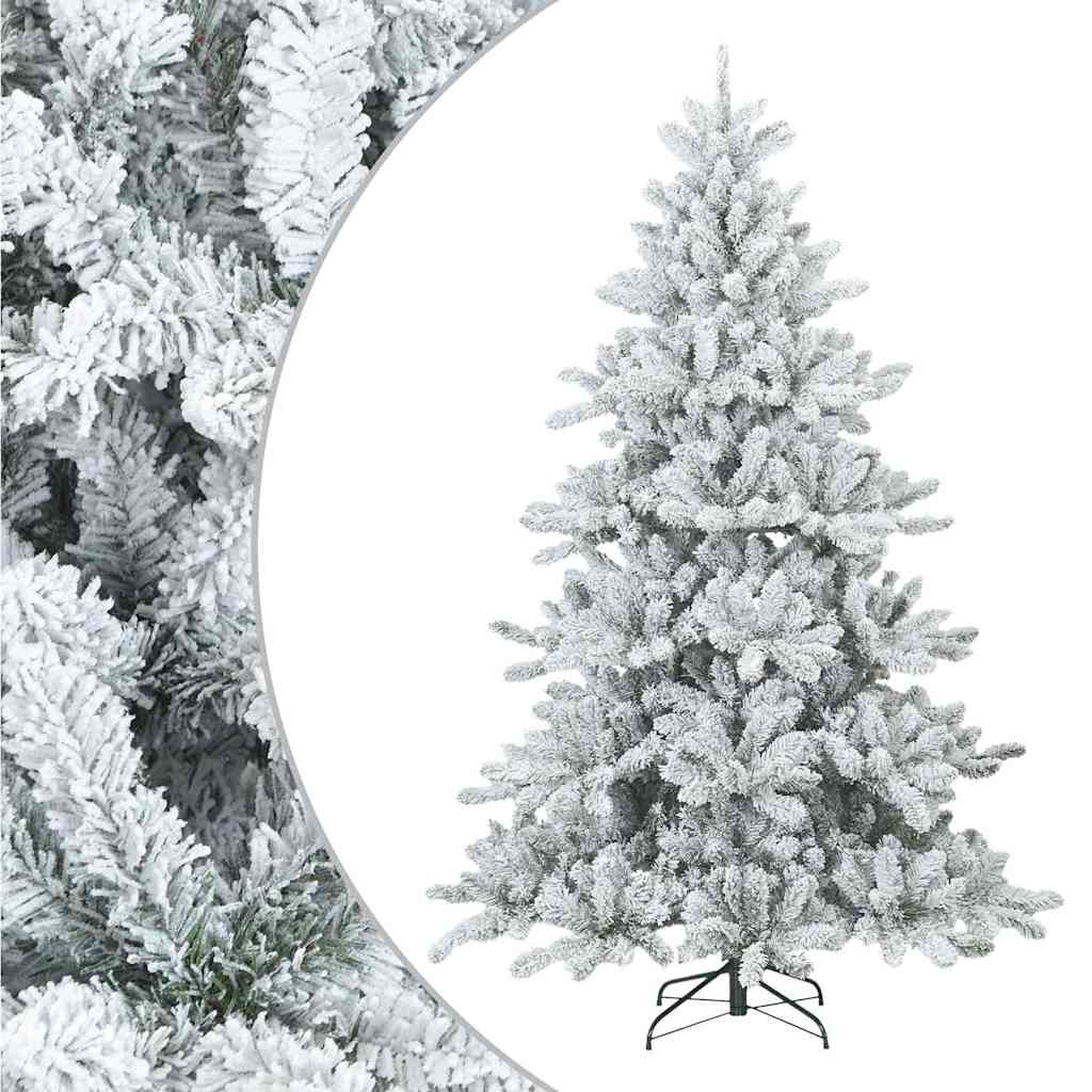 Kunstlik hingedega jõulupuu lume kaetud Valge 240 cm PVC, teras