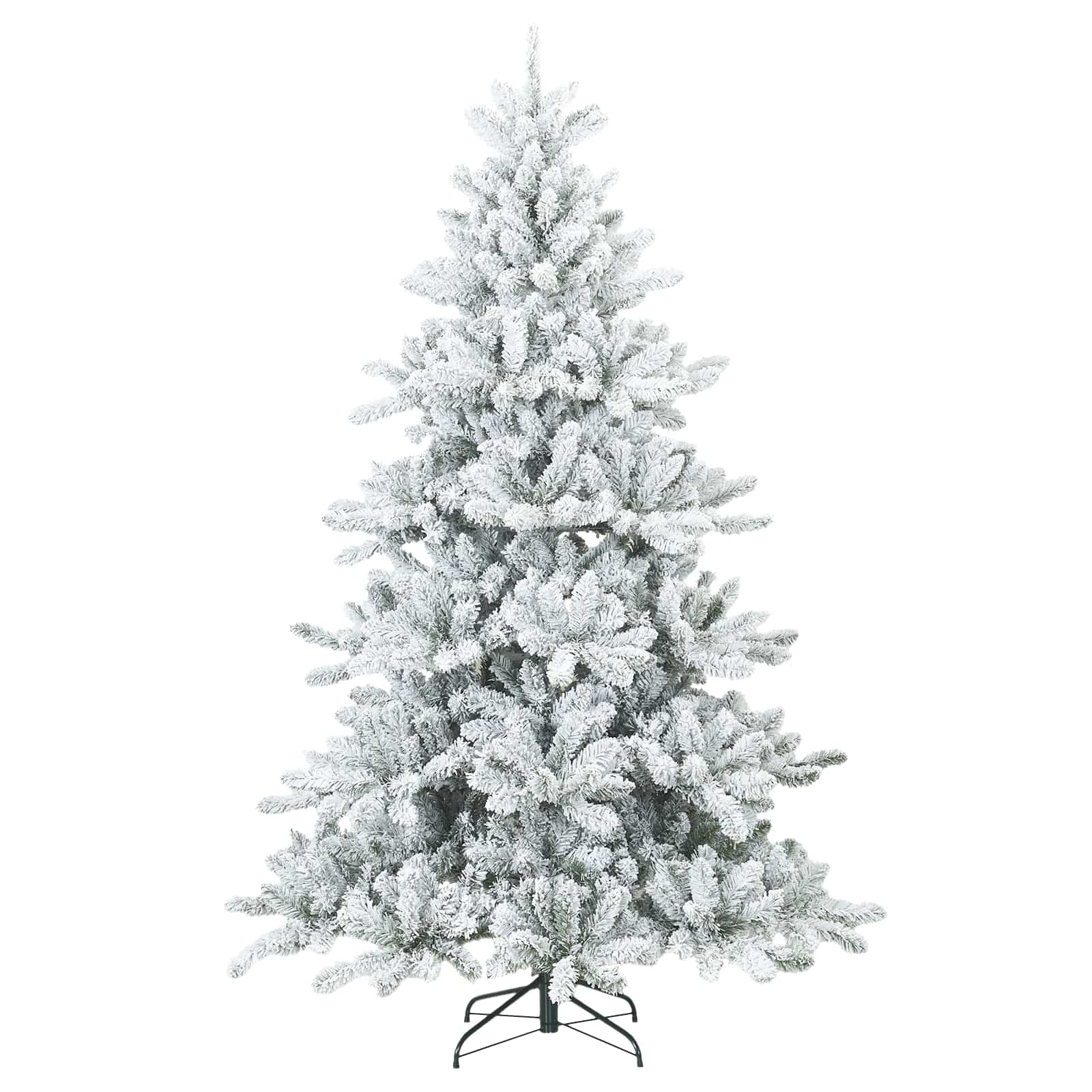 Kunstlik hingedega jõulupuu lume kaetud Valge 240 cm PVC, teras