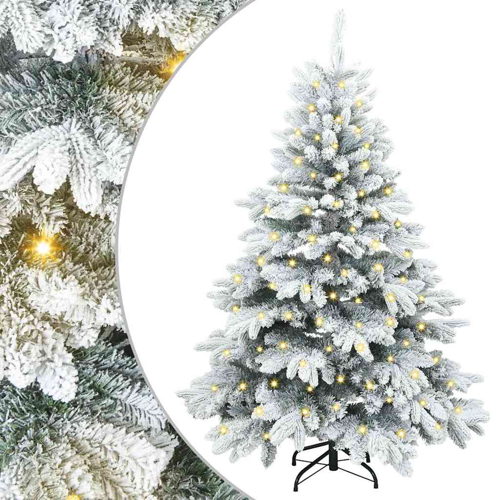 Tehisjõulupuu koos 150 LED-iga Valge 150 cm PE ja PVC