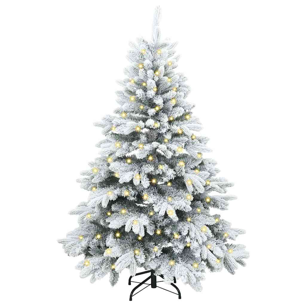 Tehisjõulupuu koos 150 LED-iga Valge 150 cm PE ja PVC
