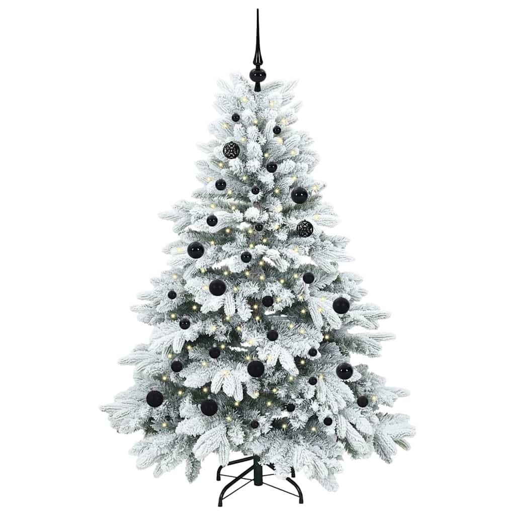 Tehisjõulupuu koos 150 LED-iga Valge 150 cm PE ja PVC