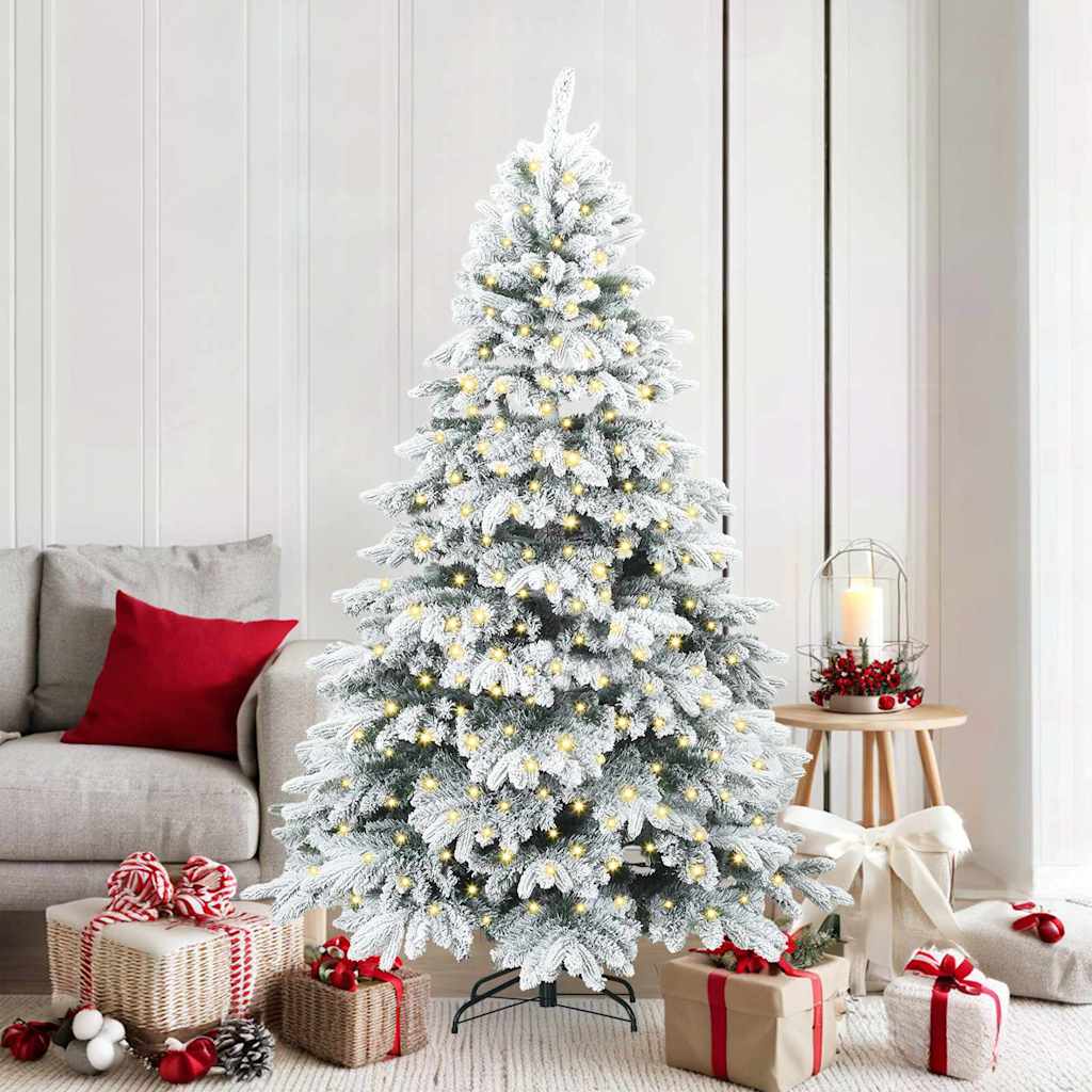 Tehisjõulupuu koos 300 LED-iga Valge 180 cm PE ja PVC
