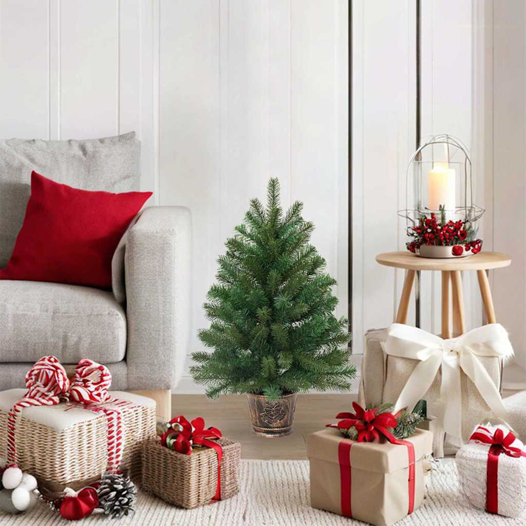 Tehisjõulupuu koos alusega Roheline 75 cm PVC, PE ja teras