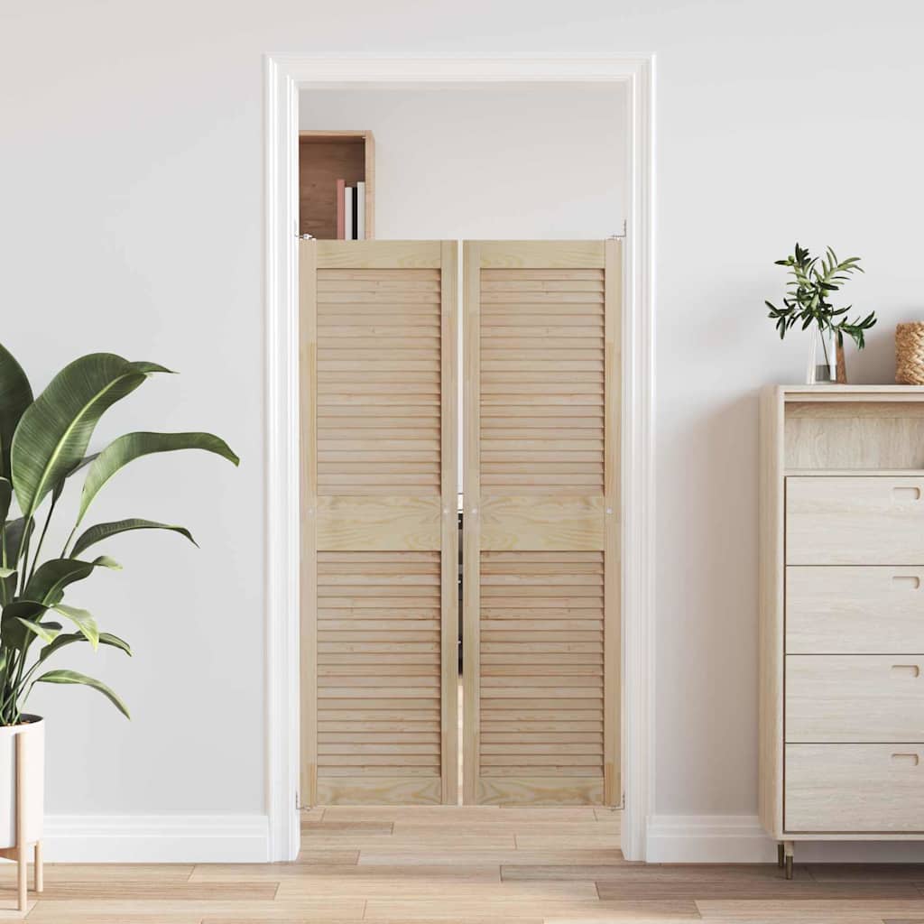 Kappi Uks 2 tk Naturaalne 140,5 x 39,5 cm Toekas männipuit