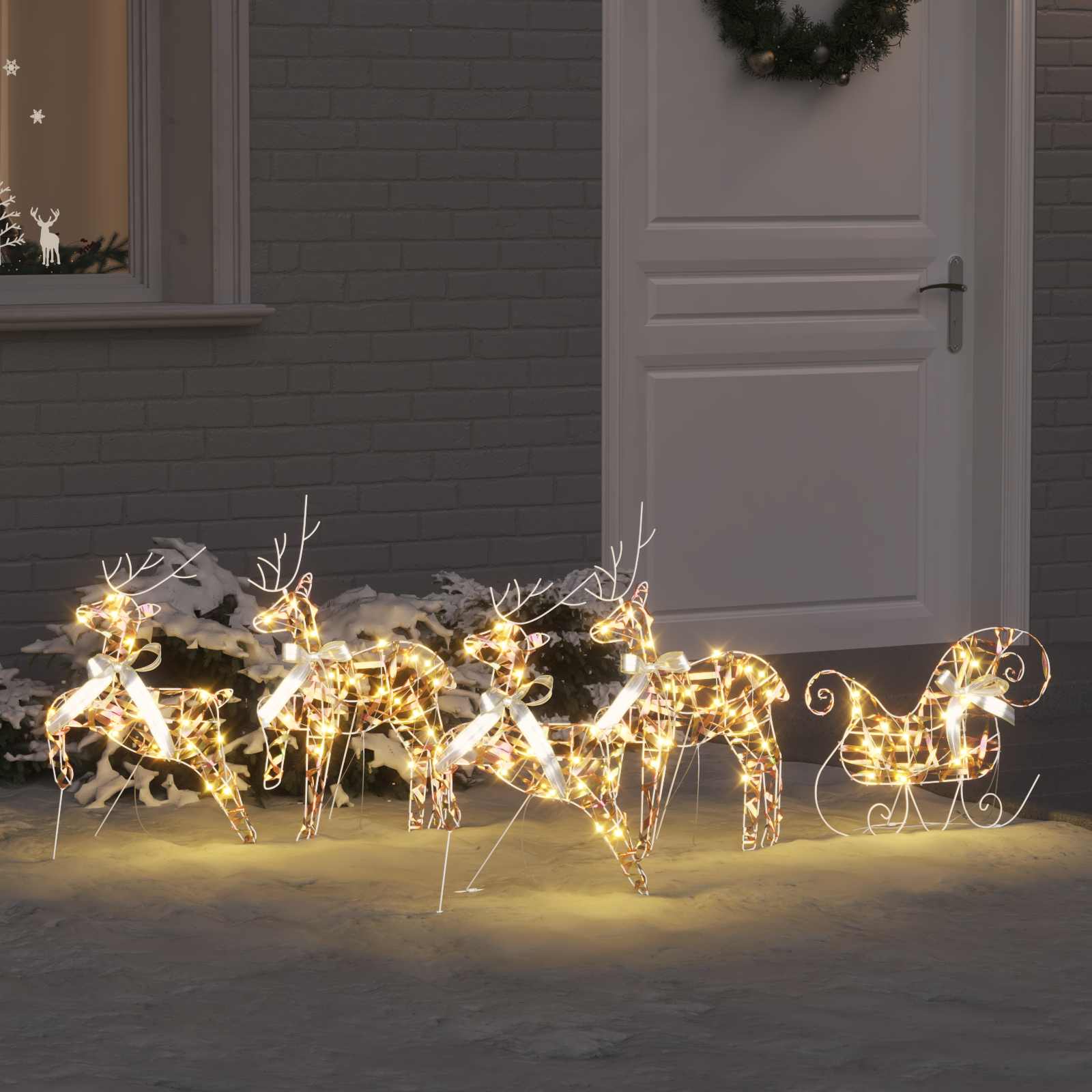 LED Põhjapõdrad 5 tk Mitmevärviline 42 x 15 x 64 cm PET