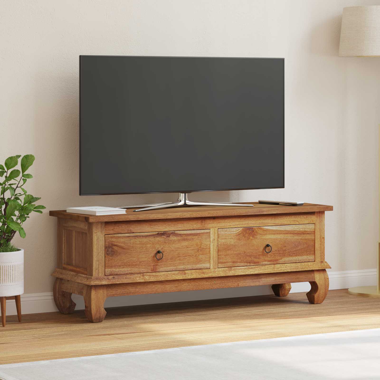 Telerialus sahtliga Neutraalne 110 x 35 x 40 cm Tugev teakpuit